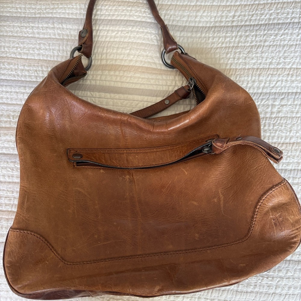 Frye Cognac Brown Leather Hobo Shoulder Bag